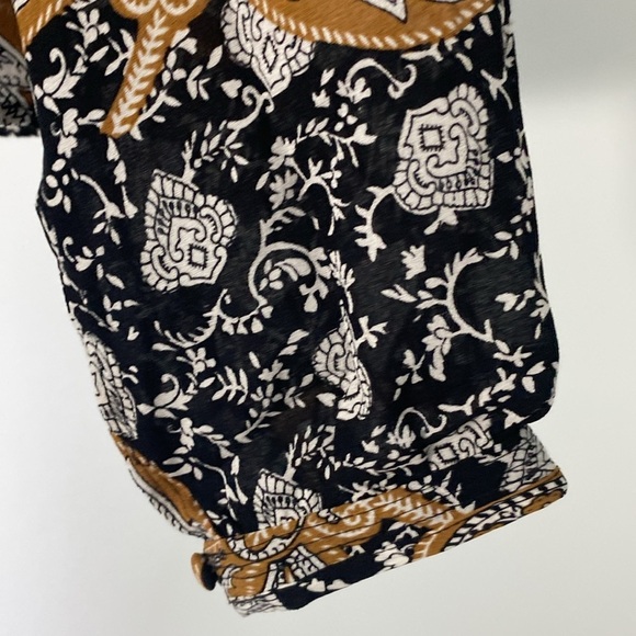 ALC Lox Blouse 100% Silk Size 2, Long sleeves Keyhole Detail Multicolor - Picture 7 of 12